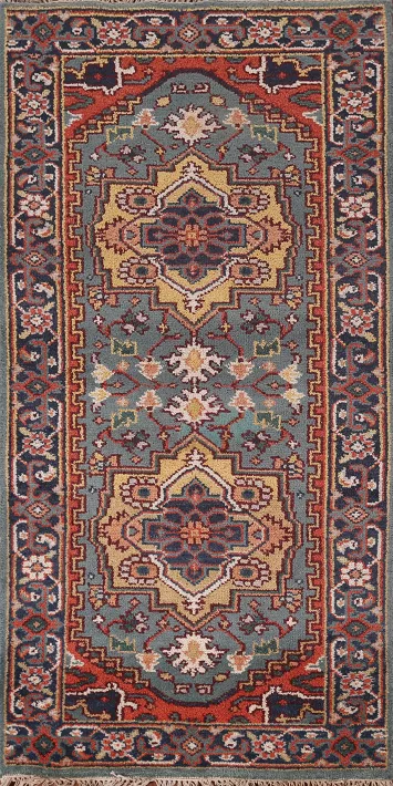 Geometric Heriz Serapi Oriental Rug 3x6