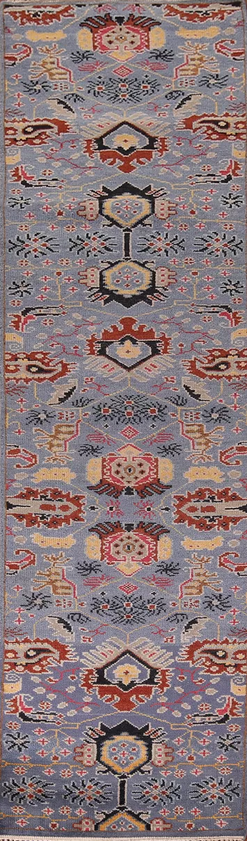 All-Over Kazak Oriental Runner Rug 3x12