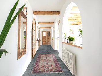 Blue Gray Heriz Serapi Oriental Runner Rug 3x8