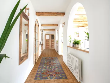 Geometric Kazak Oriental Runner Rug 3x10