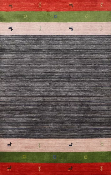 Striped Wool Tribal Gabbeh Oriental Rug 4x6