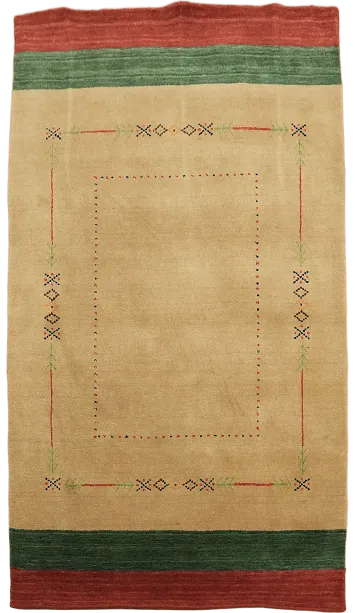 Striped Wool Gabbeh Indian Accent Rug 4x6