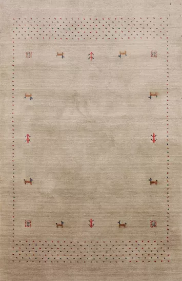 Little Animals Tribal Gabbeh Indian Accent Rug 4x6