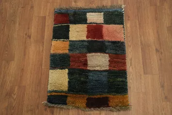 Bold Multi-Color Wool Plush Gabbeh Rug 1x2