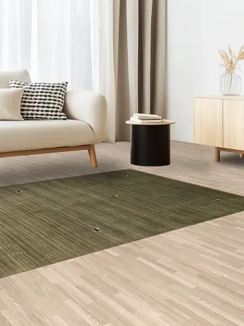 Sophisticated Olive-Toned Gabbeh Rug Ideal for Cozy Home Decor 5x8 ft