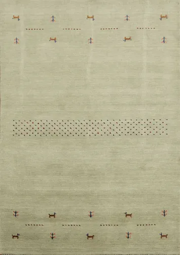 Little Animals Tribal Gabbeh Oriental Rug 5x7