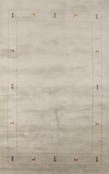 Little Animals Tribal Gabbeh Oriental Area Rug 5x8