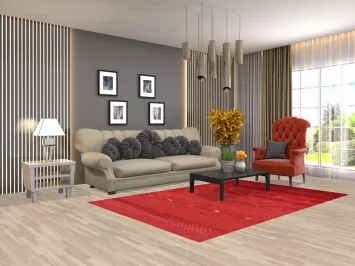 Tribal Red Wool Gabbeh Oriental Area Rug 5x8