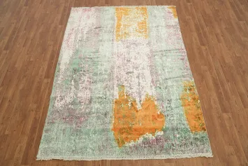 Contemporary Wool Abstract Indian Area Rug 5x8