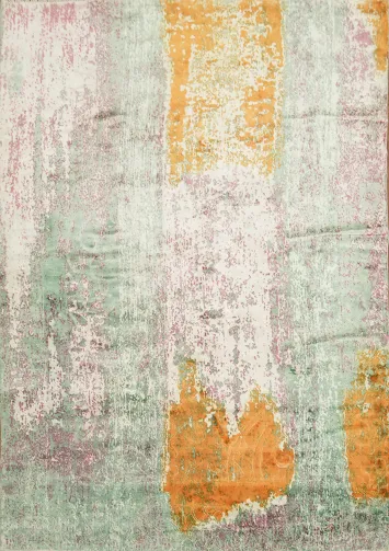 Contemporary Wool Abstract Indian Area Rug 5x8