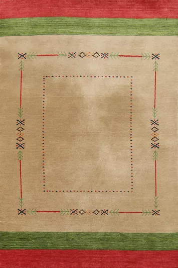 Striped Wool Gabbeh Indian Accent Rug 4x6