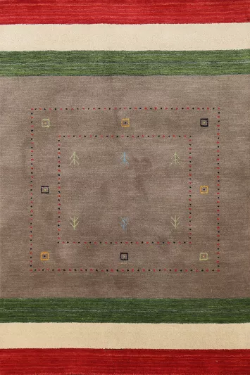 Brown Tribal Wool Gabbeh Indian Accent Rug 4x6