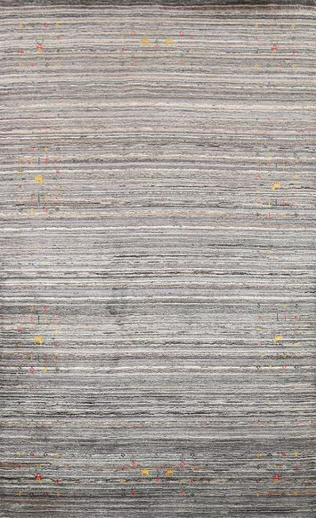 Striped Wool Gabbeh Oriental Area Rug 5x8