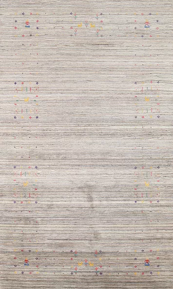 Handmade Striped Gabbeh Indian Area Rug 5x8