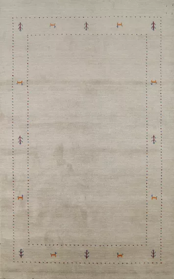 Tribal Wool Gabbeh Oriental Area Rug 5x8