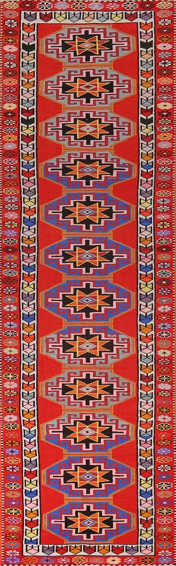 Handmade Wool Anatolian Oriental Runner Rug 3x13