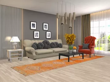 Geometric Wool Vintage Anatolian Turkish Runner Rug 3x12