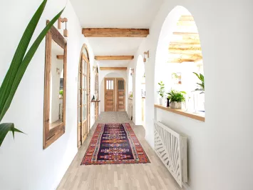 Navy Blue Geometric Anatolian Oriental Runner Rug 3x12