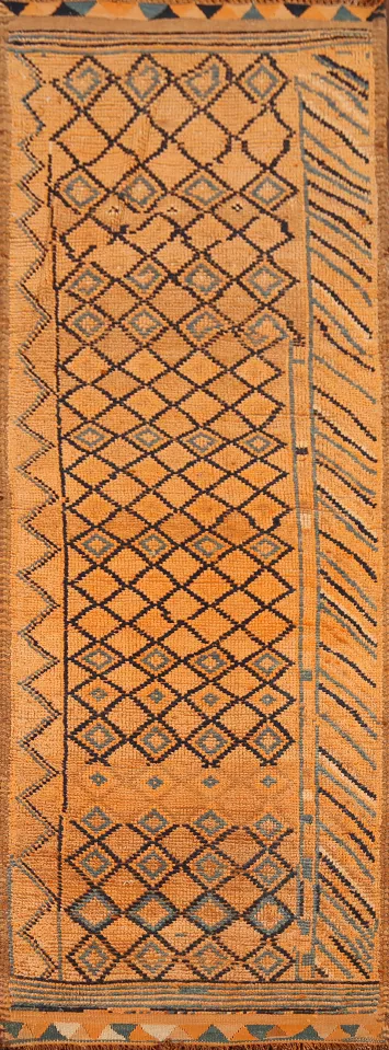 Trellis Wool Oushak Oriental Runner Rug 3x10