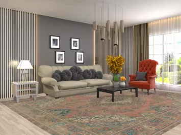 Vintage Wool Floral Tabriz Persian Area Rug 10x13