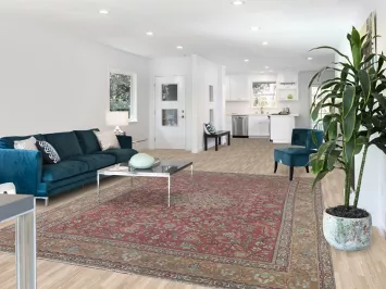 Vintage Floral Pink Tabriz Persian Area Rug 8x11