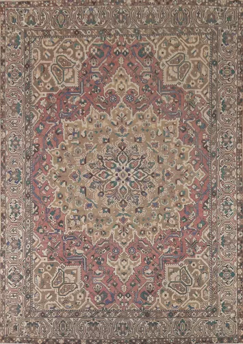 Handmade Wool Geometric Bakhtiari Persian Area Rug 10x13