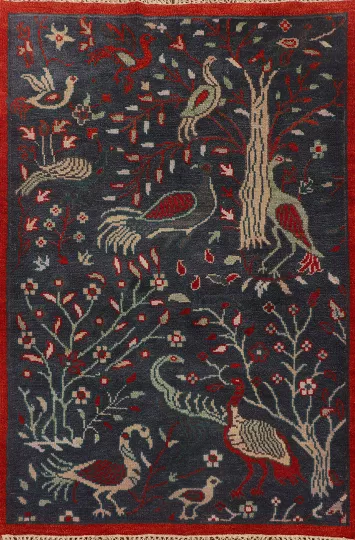 Animals Pictorial Ziegler Oriental Rug 4x6