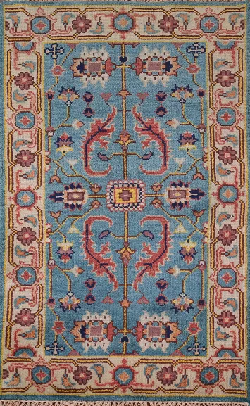 Light Blue Handmade Oushak Indian Accent Rug 3x5