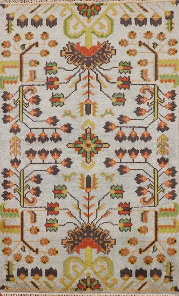 Handmade Wool Geometric Ziegler Oriental Rug 3x5