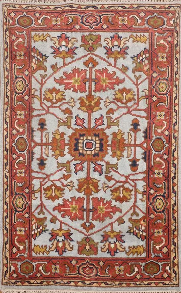 Light Blue Handmade Heriz Serapi Oriental Rug 3x5