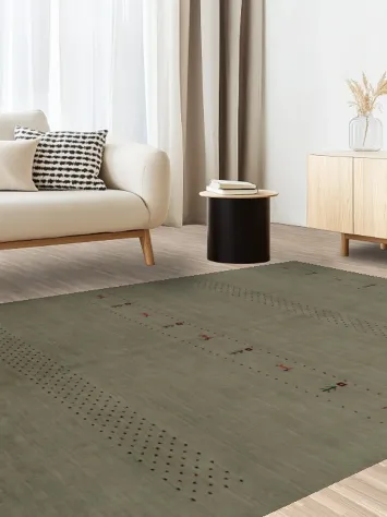 Versatile  Pale Green Rug with Unique Mid-Century Vibe 7x10