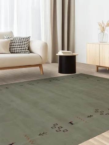 Minimalist Gabbeh Area Rug 7x10 with Subtle Tribal Accents