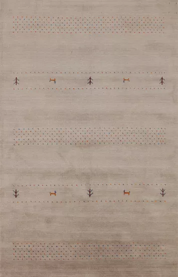 Tribal Wool Gabbeh Oriental Area Rug 5x8
