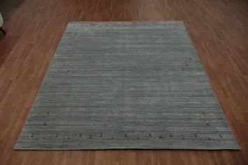 Refined Gray Gabbeh Area Rug 8x10 Perfect for Modern Interior Design