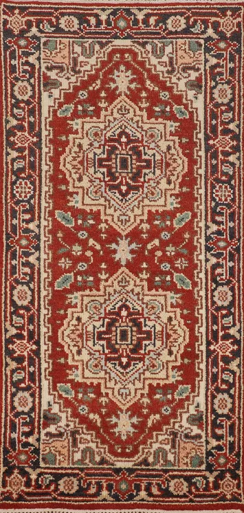 Geometric Wool Heriz Serapi Oriental Rug 3x6
