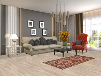 Geometric Wool Heriz Serapi Oriental Rug 3x6