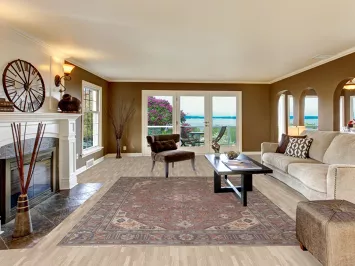 Vintage Geometric Wool Tabriz Persian Area Rug 8x11