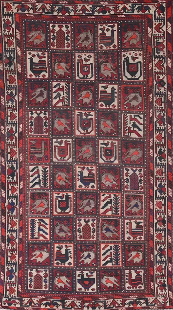 Garden Design Tribal Bakhtiari Persian Area Rug 5x10