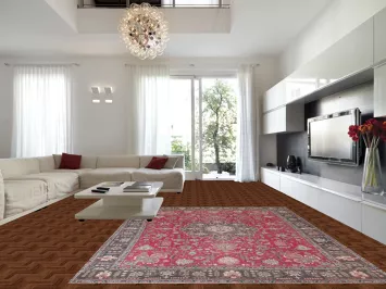 Vintage Fuchsia Pink Tabriz Persian Area Rug 10x13