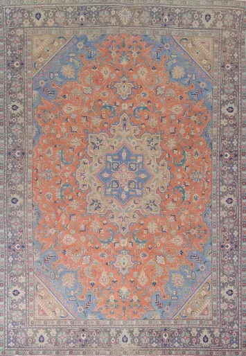 Handmade Wool Geometric Tabriz Persian Area Rug 10x13