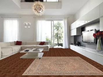 Vintage Wool Floral Mashad Persian Area Rug 9x11