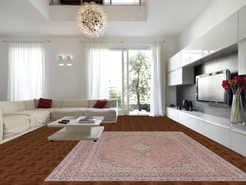 Traditional Pink Mashad Persian Area Rug 10x13