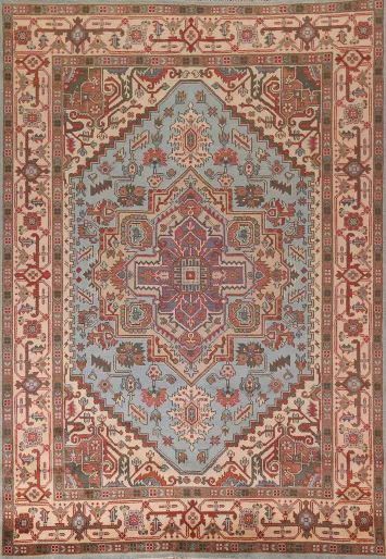 Light Blue Heriz Serapi Oriental Area Rug 9x12