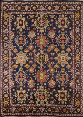 All-Over Blue Geometric Oushak Oriental Area Rug 8x10