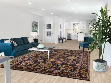 All-Over Blue Geometric Oushak Oriental Area Rug 8x10