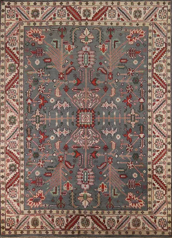 Gray Geometric Oushak Oriental Area Rug 8x10