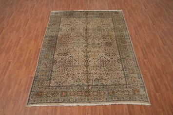 Vintage Wool Kashan Signed Persian Area Rug 8x12