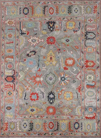 All-Over Gray Oushak Oriental Area Rug 8x10