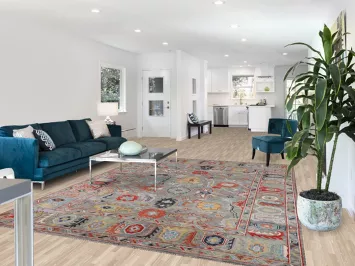 All-Over Gray Oushak Oriental Area Rug 8x10