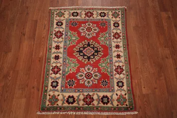 Handmade Red Kazak Oriental Accent Rug 2x3
